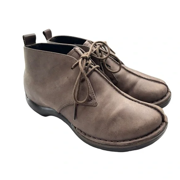 Dansko Womens Lace-Up Chukka Ankle Boots Shoes US 7 EU 37 Brown Nubuck Leather - Picture 9 of 14